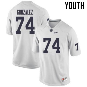 Youth Steven Gonzalez White Penn State Nittany Lions College Football #74 Jersey 367410-124