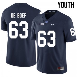 Youth Collin De Boef Navy Nittany Lions College Football #63 Jersey 434111-975