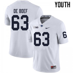 Youth Collin De Boef White Nittany Lions College Football #63 Jersey 426337-231
