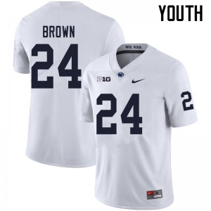 Youth DJ Brown White Penn State Nittany Lions College Football #24 Jersey 920539-339