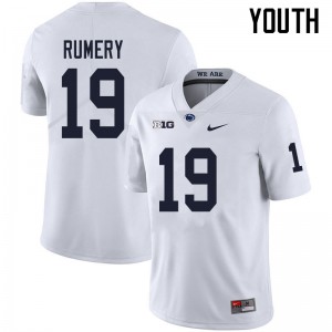 Youth Isaac Rumery White Nittany Lions College Football #19 Jersey 929922-130