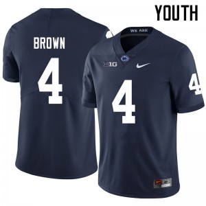 Youth Journey Brown Navy Penn State Nittany Lions College Football #4 Jersey 113058-298