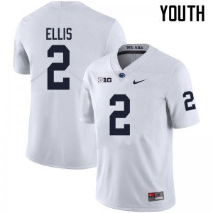 Youth Keaton Ellis White PSU College Football #2 Jersey 374728-858
