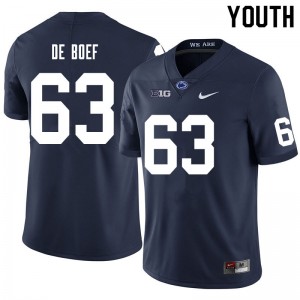Youth Collin De Boef Navy PSU College Football #63 Jersey 515559-270