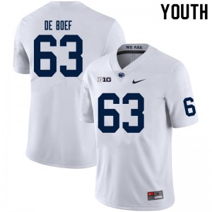 Youth Collin De Boef White PSU College Football #63 Jersey 575234-787