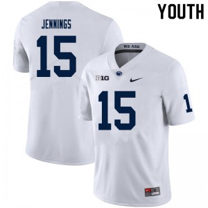 Youth Enzo Jennings White Penn State College Football #15 Jersey 609253-710