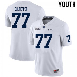 Youth Judge Culpepper White Penn State Nittany Lions College Football #77 Jersey 540067-696