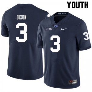 Youth Johnny Dixon Navy Penn State College Football #3 Jersey 201709-426