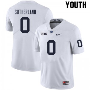 Youth Jonathan Sutherland White Penn State College Football #0 Jersey 927620-928