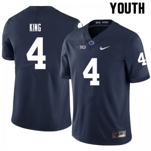 Youth Kalen King Navy Nittany Lions College Football #4 Jersey 828191-951