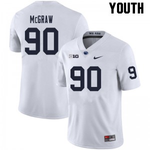 Youth Rodney McGraw White Nittany Lions College Football #90 Jersey 479472-722