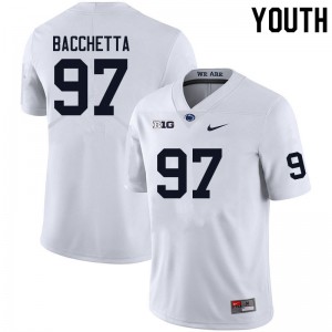 Youth Alex Bacchetta White Penn State Nittany Lions College Football #97 Jersey 865665-556