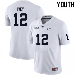 Youth Anthony Ivey White Penn State Nittany Lions College Football #12 Jersey 112568-928