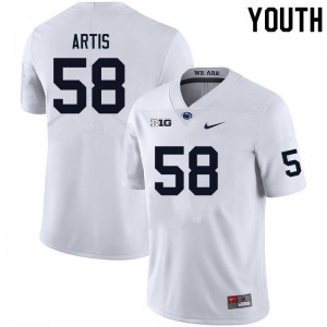 Youth Kaleb Artis White Penn State Nittany Lions College Football #58 Jersey 691798-397