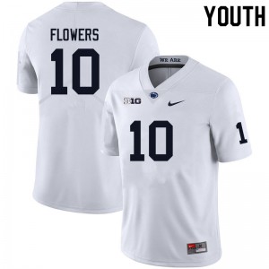 Youth Mehki Flowers White Penn State College Football #10 Jersey 622651-432