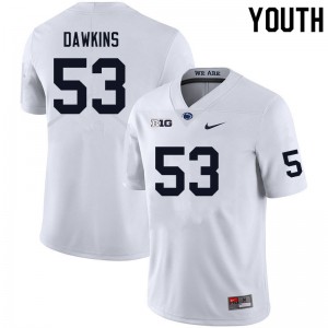 Youth Nick Dawkins White Penn State College Football #53 Jersey 235539-784