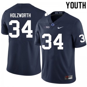 Youth Tyler Holzworth Navy Penn State College Football #34 Jersey 786296-615
