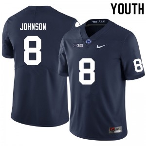 Youth Tyler Johnson Navy Penn State Nittany Lions College Football #8 Jersey 506225-968