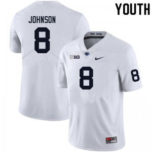 Youth Tyler Johnson White Penn State College Football #8 Jersey 500170-469
