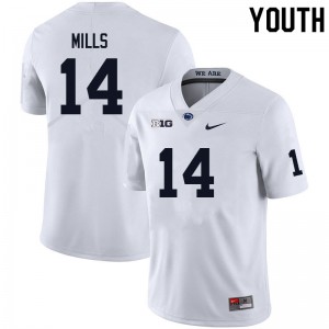Youth Tyrece Mills White PSU College Football #14 Jersey 125923-839