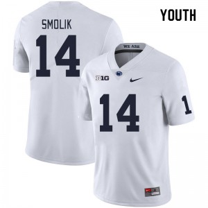 Youth Jaxon Smolik White PSU College Football #14 Jersey 192644-533