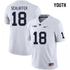 Youth Joey Schlaffer White Penn State College Football #18 Jersey 115578-545