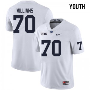 Youth J'ven Williams White PSU College Football #70 Jersey 126967-483