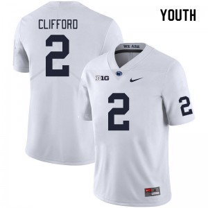 Youth Liam Clifford White Nittany Lions College Football #2 Jersey 654995-163