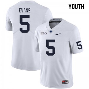 Youth Omari Evans White Penn State College Football #5 Jersey 782187-983