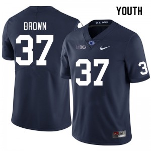 Youth Trace Brown Navy Penn State College Football #37 Jersey 255303-879