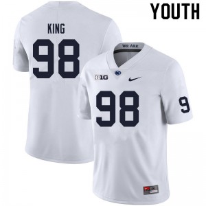 Youth Bradley King White Penn State College Football #98 Jersey 699593-114