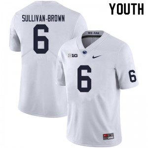 Youth Cam Sullivan-Brown White Penn State Nittany Lions College Football #6 Jersey 610496-535