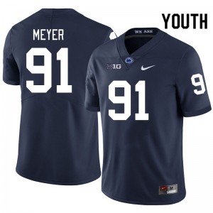 Youth Chase Meyer Navy PSU College Football #91 Jersey 692201-158