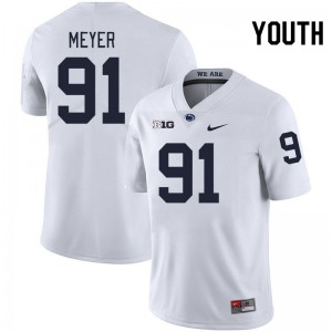 Youth Chase Meyer White Penn State College Football #91 Jersey 159288-468