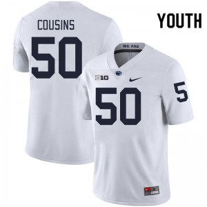 Youth Cooper Cousins White Penn State College Football #50 Jersey 674567-277