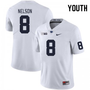 Youth DaKaari Nelson White Penn State Nittany Lions College Football #8 Jersey 860378-406