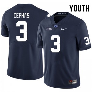 Youth Dante Cephas Navy PSU College Football #3 Jersey 275148-239