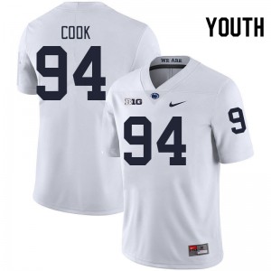 Youth De'Andre Cook White Penn State Nittany Lions College Football #94 Jersey 330734-865