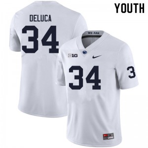 Youth Dominic DeLuca White Nittany Lions College Football #34 Jersey 956936-159