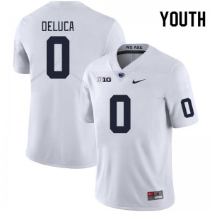 Youth Dominic DeLuca White PSU College Football #0 Jersey 379816-603