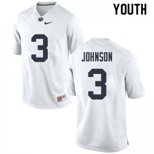 Youth Donovan Johnson White PSU College Football #3 Jersey 795211-958