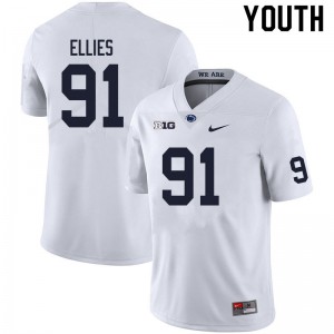 Youth Dvon Ellies White PSU College Football #91 Jersey 289663-131