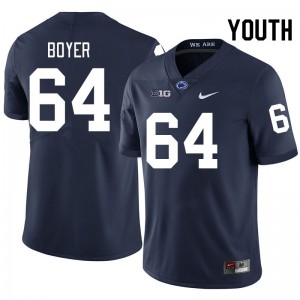Youth Eagan Boyer Navy PSU College Football #64 Jersey 592974-182