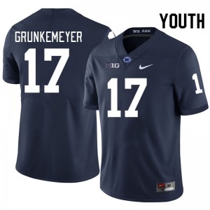 Youth Ethan Grunkemeyer Navy Nittany Lions College Football #17 Jersey 927035-823