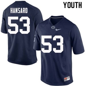 Youth Fred Hansard Navy PSU College Football #53 Jersey 373090-207