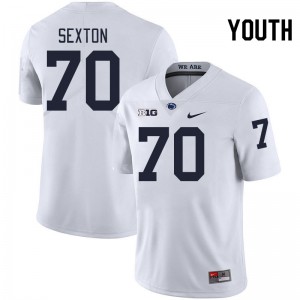 Youth Garrett Sexton White Penn State College Football #70 Jersey 875246-706