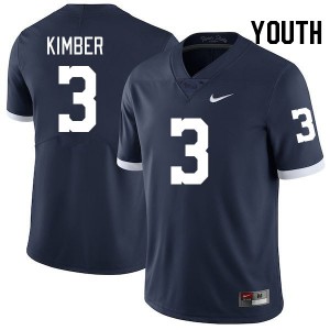 Youth Jalen Kimber Retro PSU College Football #3 Jersey 178873-348