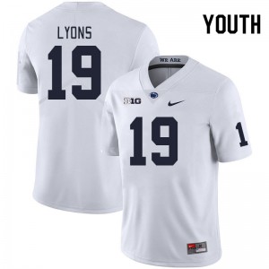 Youth Jameial Lyons White Penn State College Football #19 Jersey 687449-824