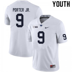 Youth Joey Porter Jr. White PSU College Football #9 Jersey 520577-623