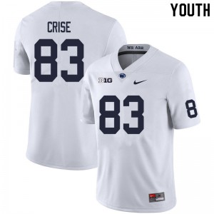 Youth Johnny Crise White Nittany Lions College Football #83 Jersey 592721-644